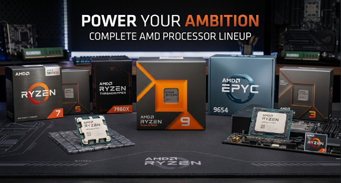 Complete AMD processor lineup: Ryzen, Ryzen Threadripper and EPYC