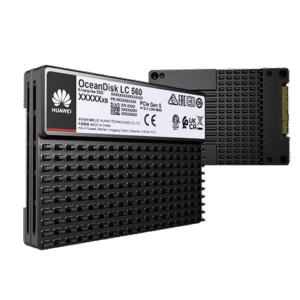 Huawei OceanDisk LC 560 High-Capacity AI SSD — three-quarter view (OceanDisk LC 560 High-Capacity AI SSD 15.36 TB, OceanDisk LC 560 High-Capacity AI SSD 30.72 TB, OceanDisk LC 560 High-Capacity AI SSD 61.44 TB)